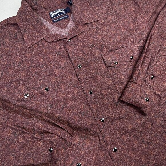 Panhandle Slim Mens Large Paisley Pearl Snap Shirt Sawtooth Brown Western EUC - Picture 1 of 8